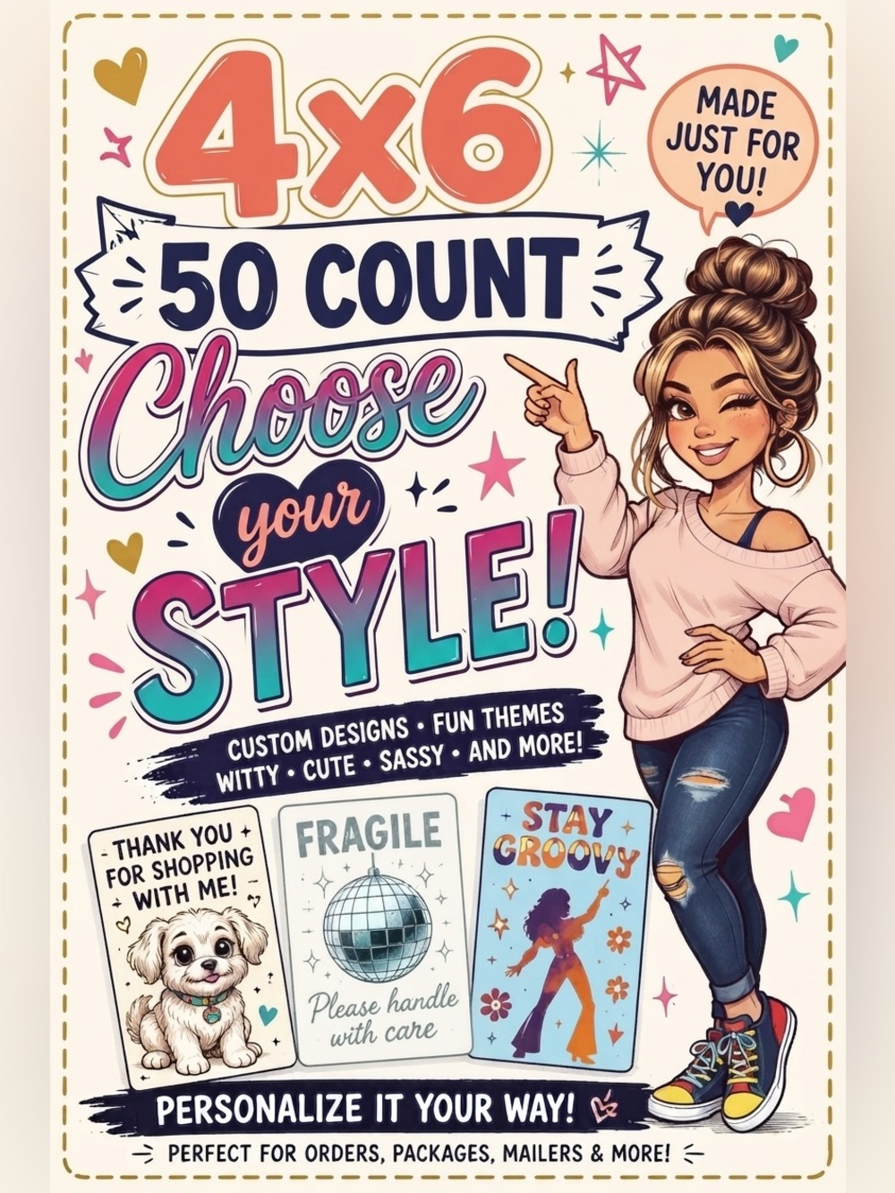 Buy Now - Choose Your Style 4x6 Sticker Pack - 50 Count